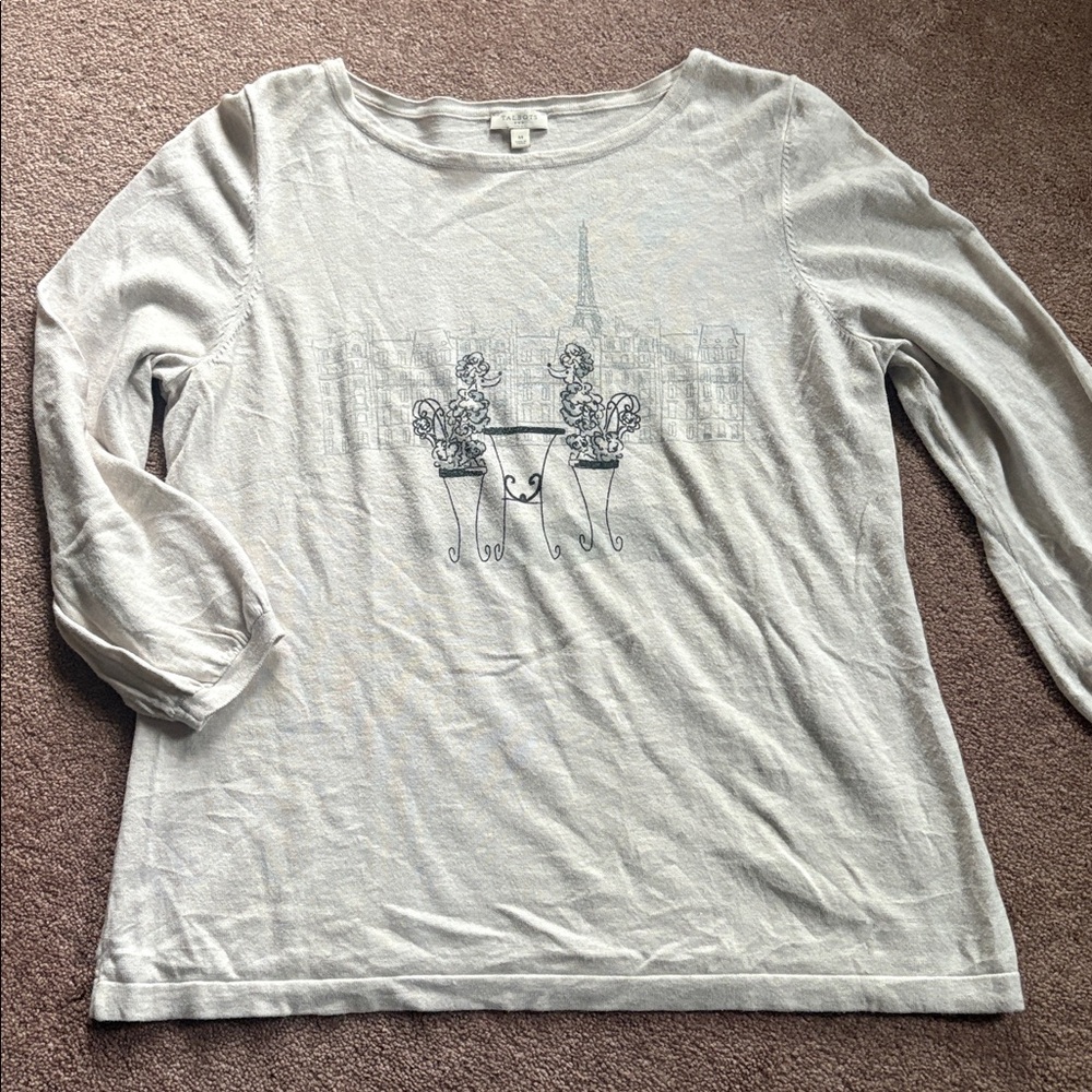 Talbots French Poodle 1/4 sleeve sweater top medium VGUC - Picture 3 of 4